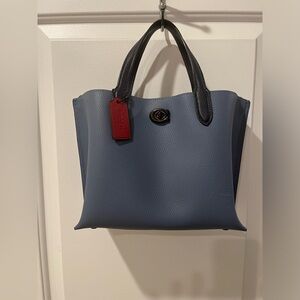 COACH Willow Tote 24 in Color block blue